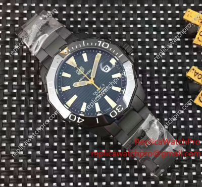 Replica Tag Heuer Aquaracer Calibre 5 Watch Black Band Stainless Steel